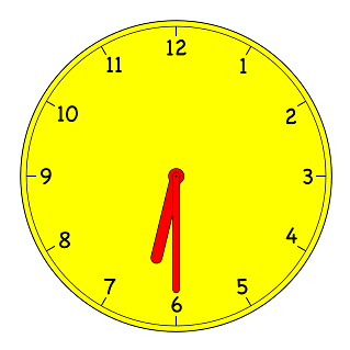 Analogue Clock 6:30