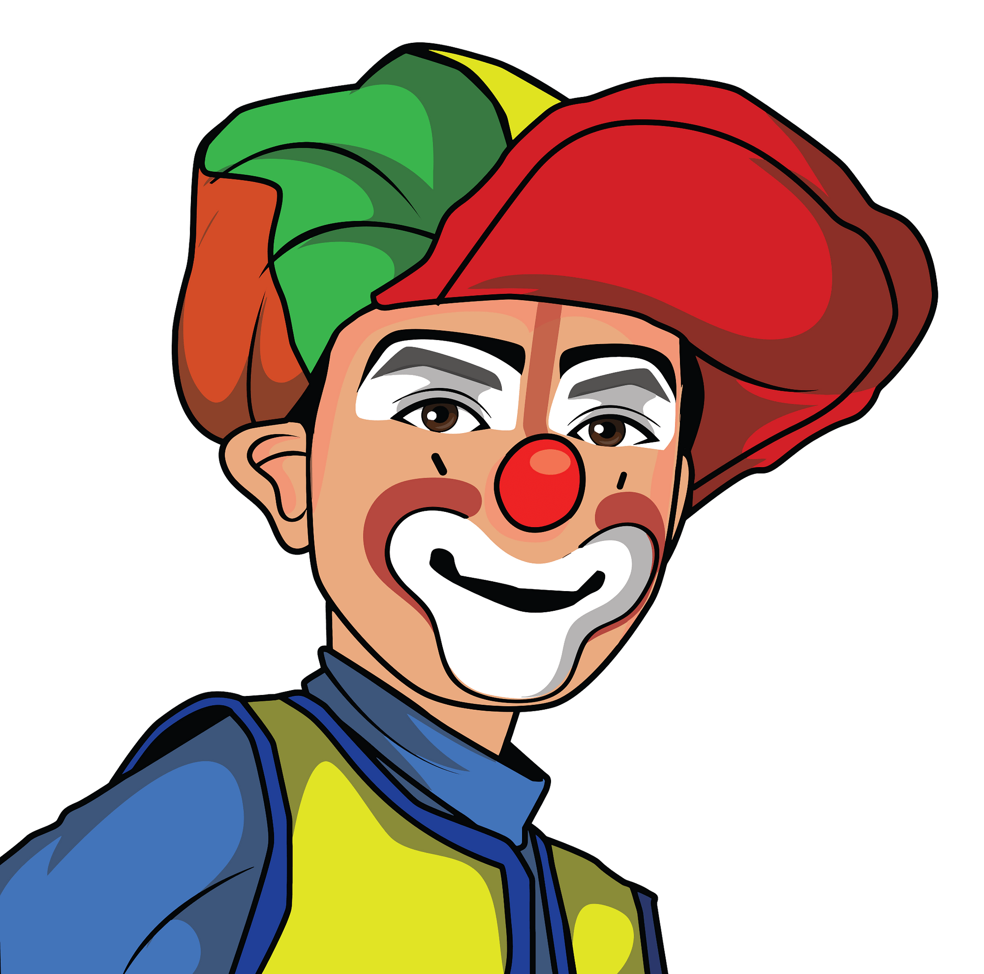 Clown with Oversized Cap