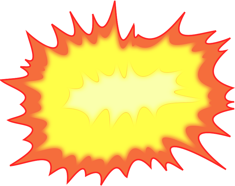 Yellow and Orange Explosive Speech Bubble