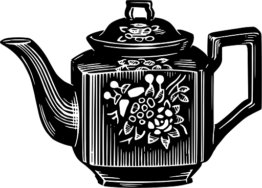 Drawing of Decorated Tea Pot