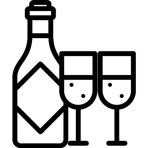 Champagne Bottle And Glasses Icon