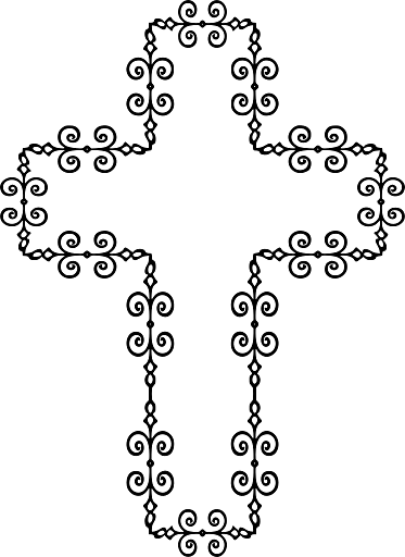 Cross Curled Outline