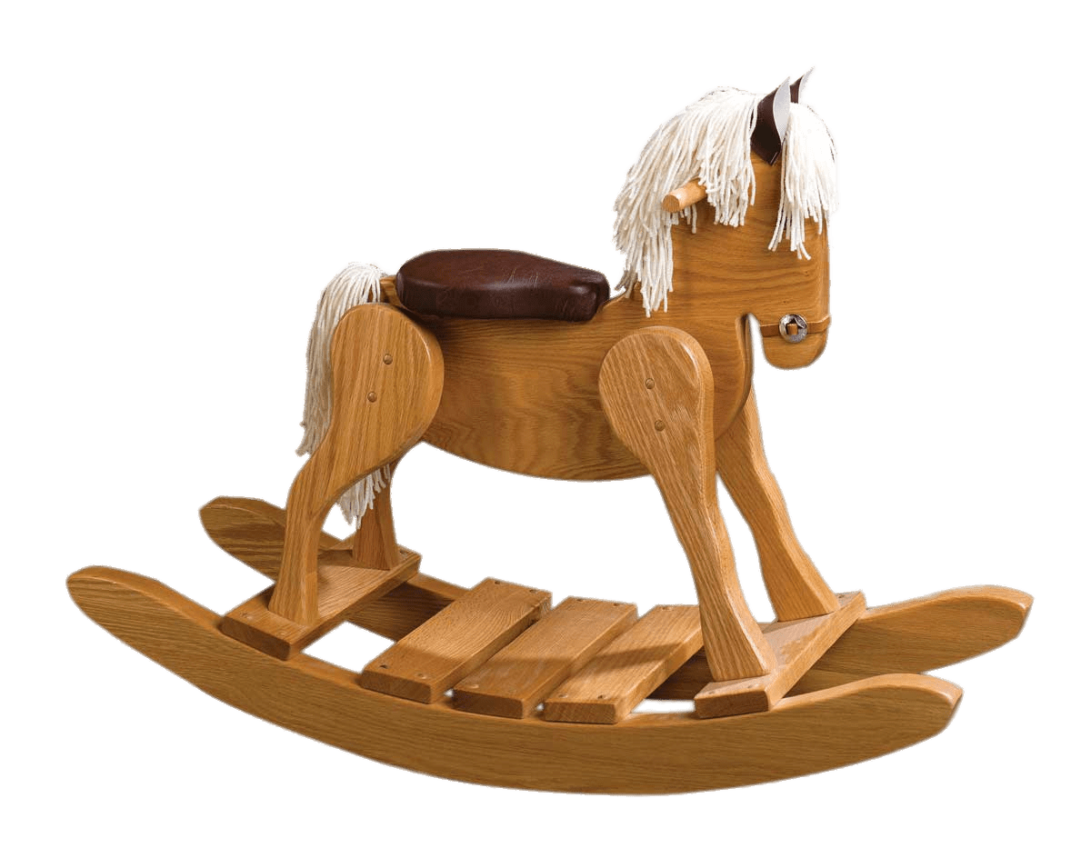 Wooden Rocking Horse With Padded Seat