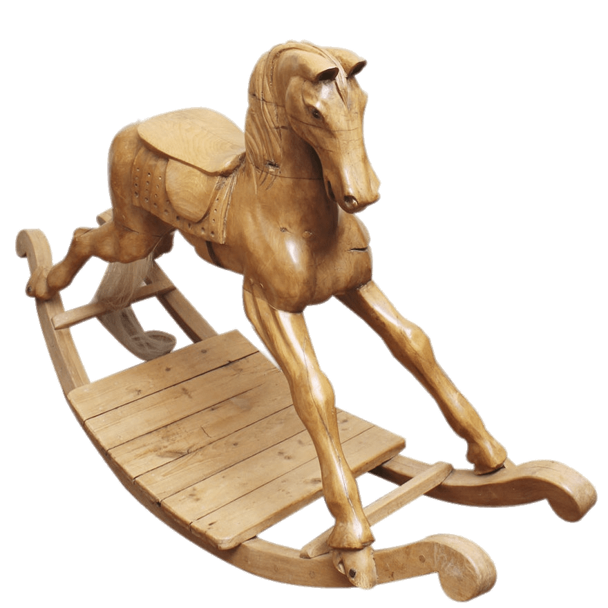 Carved Oak Rocking Horse