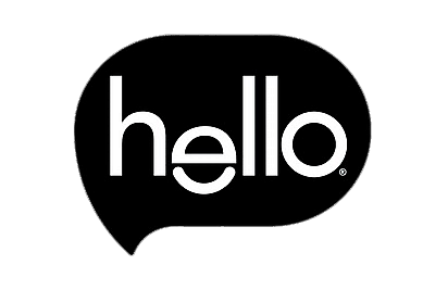 Hello speech bubble logo black