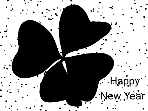 Happy New Year Four-Leaved Clover