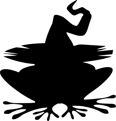 Halloween Toad with Witch Hat