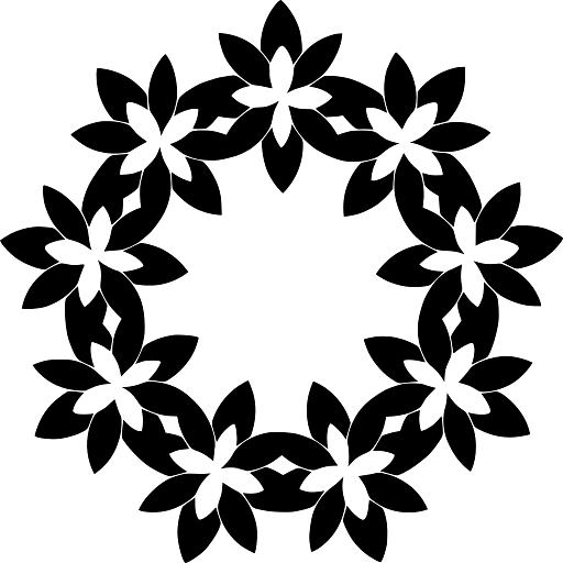 Flower Crown Black and White