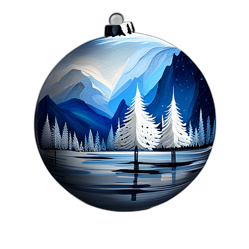 Gingham Checked Bauble In Blue And White, Minimalist - Single Item, Decorated Christmas Bauble, High Detail, No Shadow