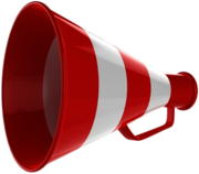 Red and White Striped Megaphone