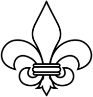 Black and White Fleur De Lis