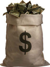 Bag Full Of Dollars Money