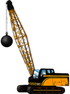 Crane With Wrecking Ball