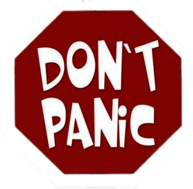 Don't Panic Red Sign