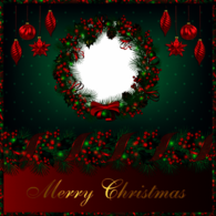 Merry Christmas Photo Frame Circle