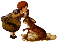 Vintage Bunny and Eggs Clipart