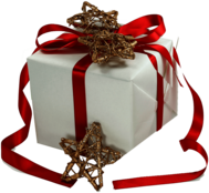 Christmas Gift Ribbon Gold Stars