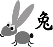 Chinese Horoscope Rabbit Sign Character Clipart