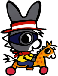 Trotro on His Toy Horse