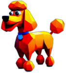 Poodle, Children'S Cartoon Animation Style - Full Body, Single View, No Shadow
