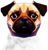 Pug, Children'S Cartoon Animation Style - Full Body, Single View, No Shadow