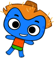 Kit Wearing Straw Hat