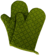 Green Quilted Oven Mitts