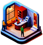 Coffee Shop, Minimalist App Icon - Circle Icon Bevel Border