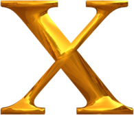 Gold Typography Letter X