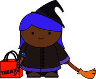 Halloween Girl in Witch Costume