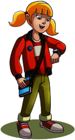 Inspector Gadget Character Penny Looking At Watch