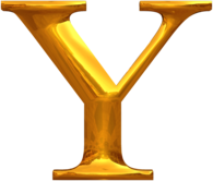 Gold Typography Letter Y