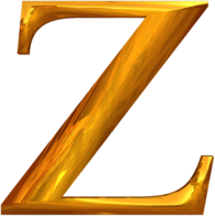 Gold Typography Letter Z