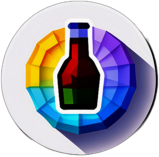 Wine, Beer, & Spirits, Minimalist App Icon - Circle Icon Bevel Border