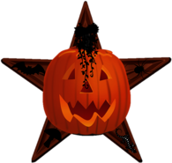 Pumpkin On Wooden Star
