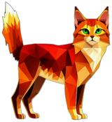 Somali Cat, Children'S Cartoon Animation Style - Full Body, Single View, No Shadow