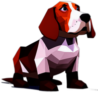 Basset Hound, Children'S Cartoon Animation Style - Full Body, Single View, No Shadow