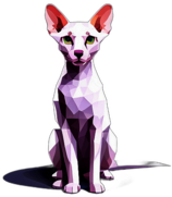 Cornish Rex, Children'S Cartoon Animation Style - Full Body, Single View, No Shadow
