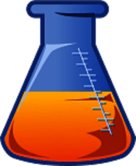 Orange Liquid in Erlenmeyer Flask