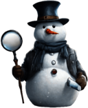 Snowman with Magnifying Glass
