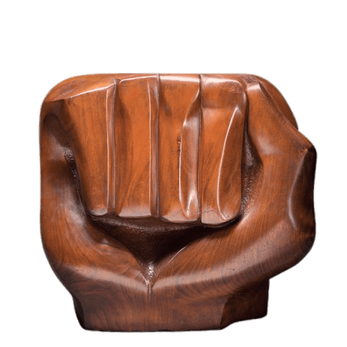 Clenched Fist Wooden Sculpture