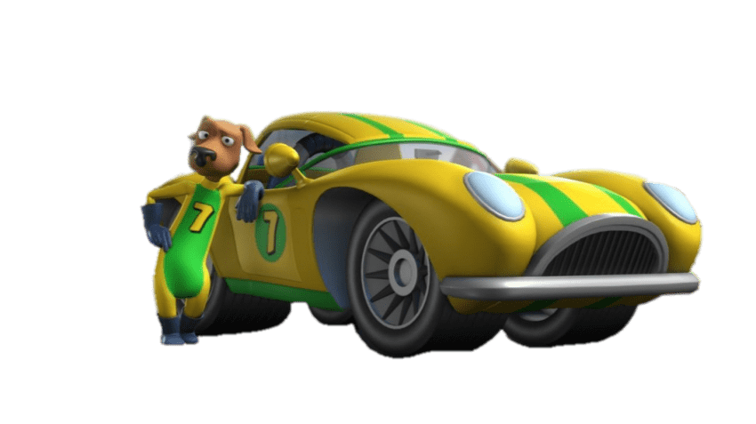 Turbo Dogs Clutch In Front Of His Car