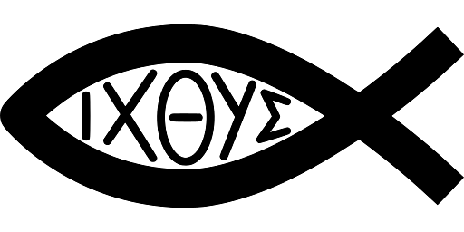 Christian Fish Symbol Greek Writing