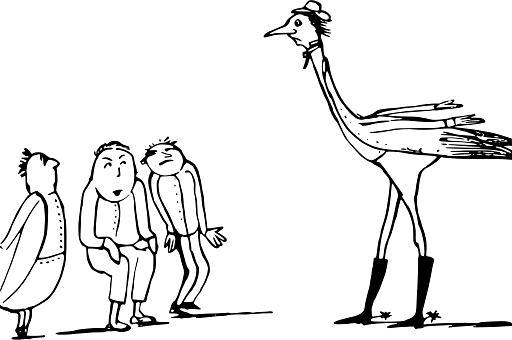 Edward Lear Drawing Ostrich Man