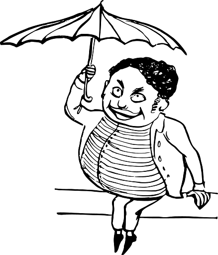 Edward Lear Drawing Under the Umbrella