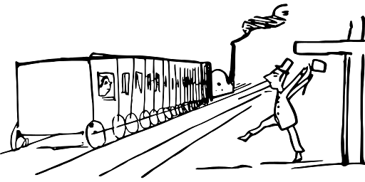 Edward Lear Drawing At the Station