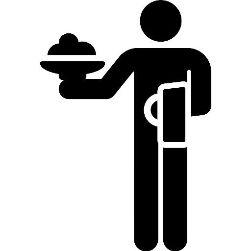 Waiter Bringing Food Icon