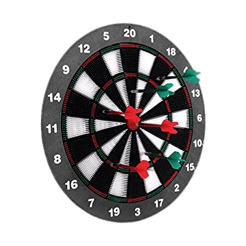 Red and Geeen Darts In Dartboard