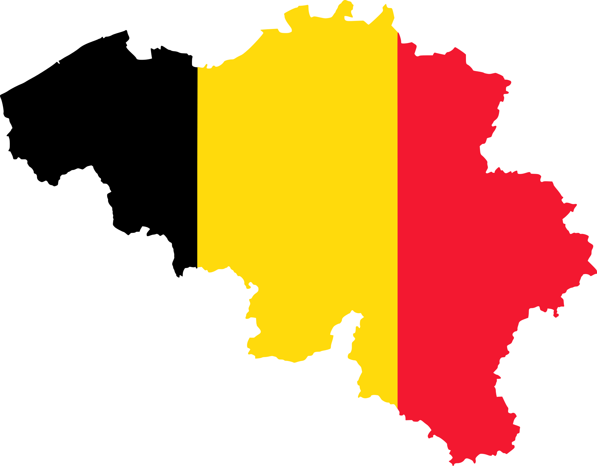 Belgium Map Flag