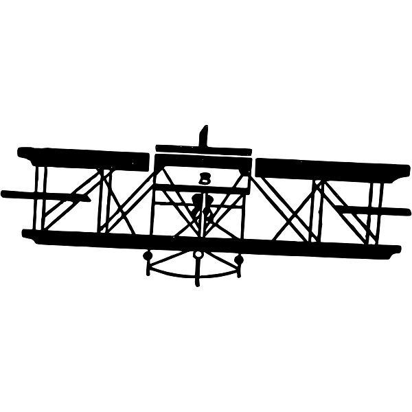 Airplane Silhouette Front View Vintage Illustration